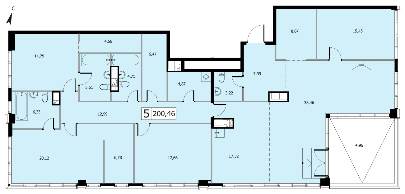 Пентхаус в ЖК «West Garden», ул. Минская, Корпус 11, 200,46 кв. м
