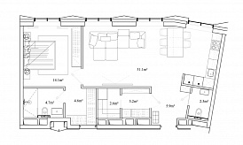 Пентхаус 3Б, Элитный дом «Chkalov», Земляной Вал ул., вл. 37, 67,7 кв.м