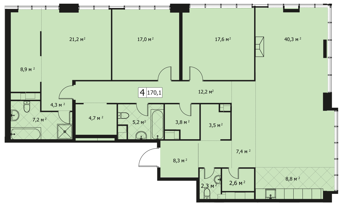 Пентхаус в ЖК «West Garden», ул. Минская, Корпус 3, 171 кв. м