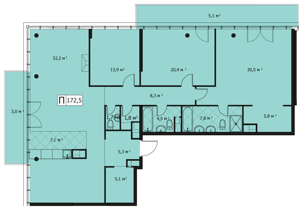 Пентхаус в ЖК «West Garden», ул. Минская, Корпус 6, 198,74 кв. м