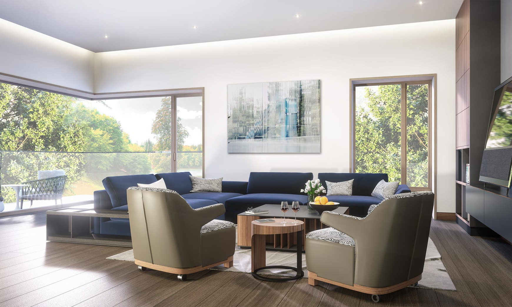 Пентхаус c терассой в ЖК «Вишнёвый сад», Мосфильмовская ул., д. 1, Корпус D, 233 кв. м