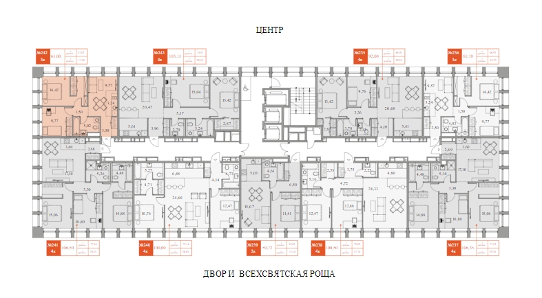 Одноуровневый пентхаус №242, Комплекс апартаментов «BAIRES», 65 кв.м.