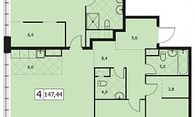 Пентхаус в ЖК «West Garden», ул. Минская, Корпус 7, 147.44 кв. м