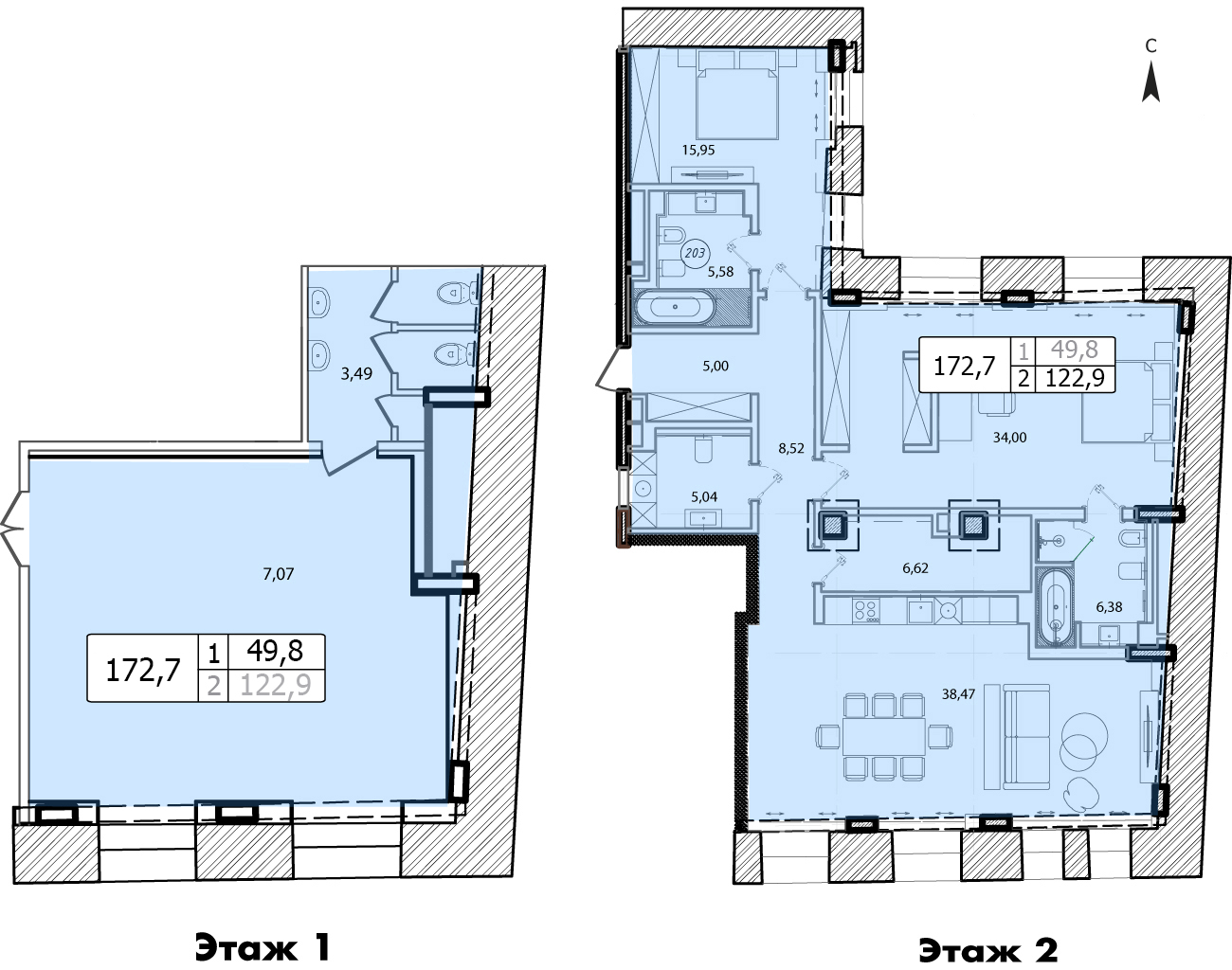 Двухуровневый пентхаус в элитном «Доме на Хлебном», Хлебный пер., 19, 339,5 кв. м