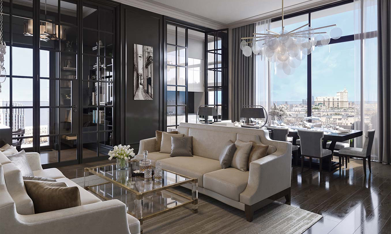 Пентхаус с террасами в комплексе элитных особняков «Полянка 44», Б. Полянка, 44, Корпус Камелия, 261,8 кв. м