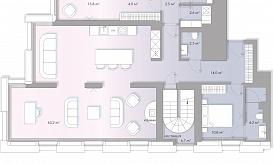 Двухуровневый пентхаус с террасой в ЖК «Lumin», Славянская площадь 2/5/4С5, 208.7 кв.м