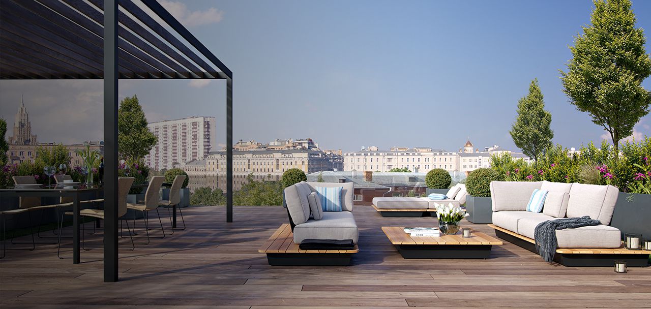 Пентхаус с террасой в ЖК «Roza Rossa», Зубовская ул., д. 7, стр. 1, 309.25 кв.м. 