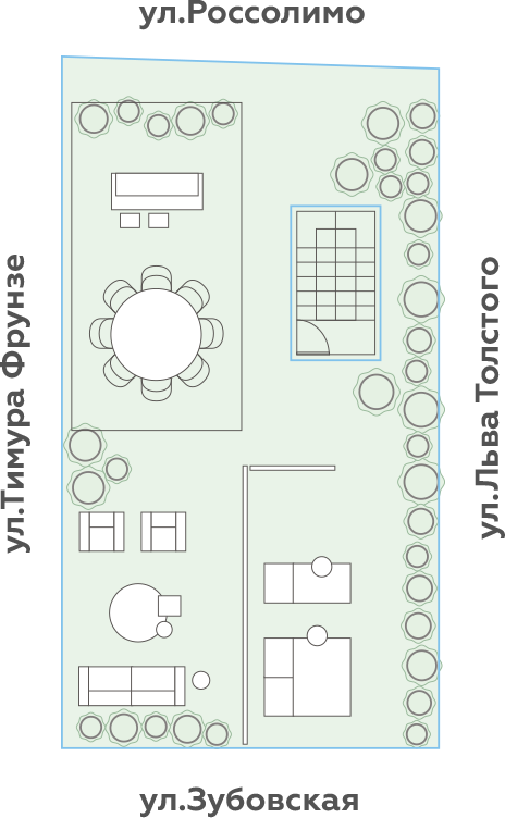 Пентхаус с террасой в ЖК «Roza Rossa», Зубовская ул., д. 7, стр. 1, 309.25 кв.м. 