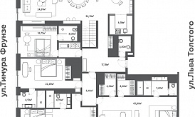 Пентхаус с террасой в ЖК «Roza Rossa», Зубовская ул., д. 7, стр. 1, 309.25 кв.м. 