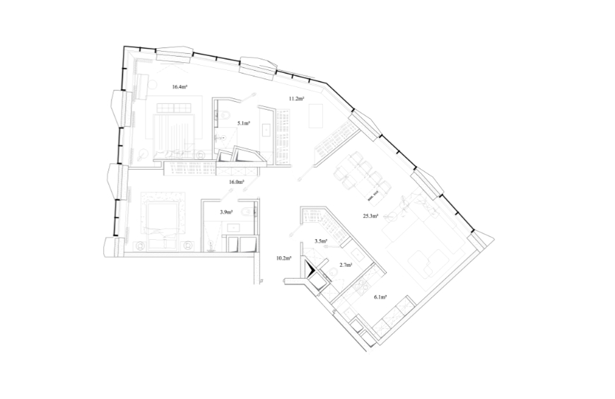 Пентхаус 5Б, Элитный дом «Chkalov», Земляной Вал ул., вл. 37, 100,5 кв.м